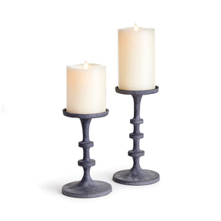 Petite/Short matte gray candle holders for pillar candles