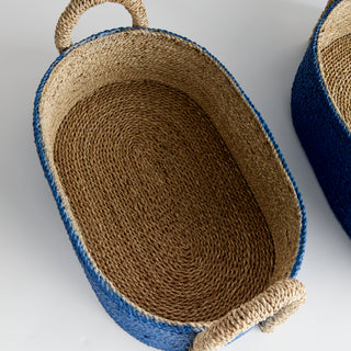 TIANA SEAGRASS SHORT OVAL BASKETS, SET OF 2