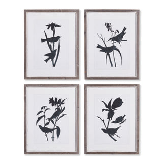 BIRD SILHOUETTE PRINTS, SET OF 4