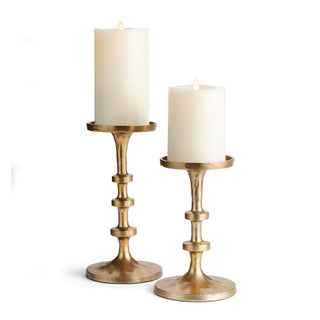 Brass short/petite candle holders set of 2 for pillar candles
