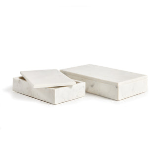 ARIE MARBLE LIDDED BOXES, SET OF 2